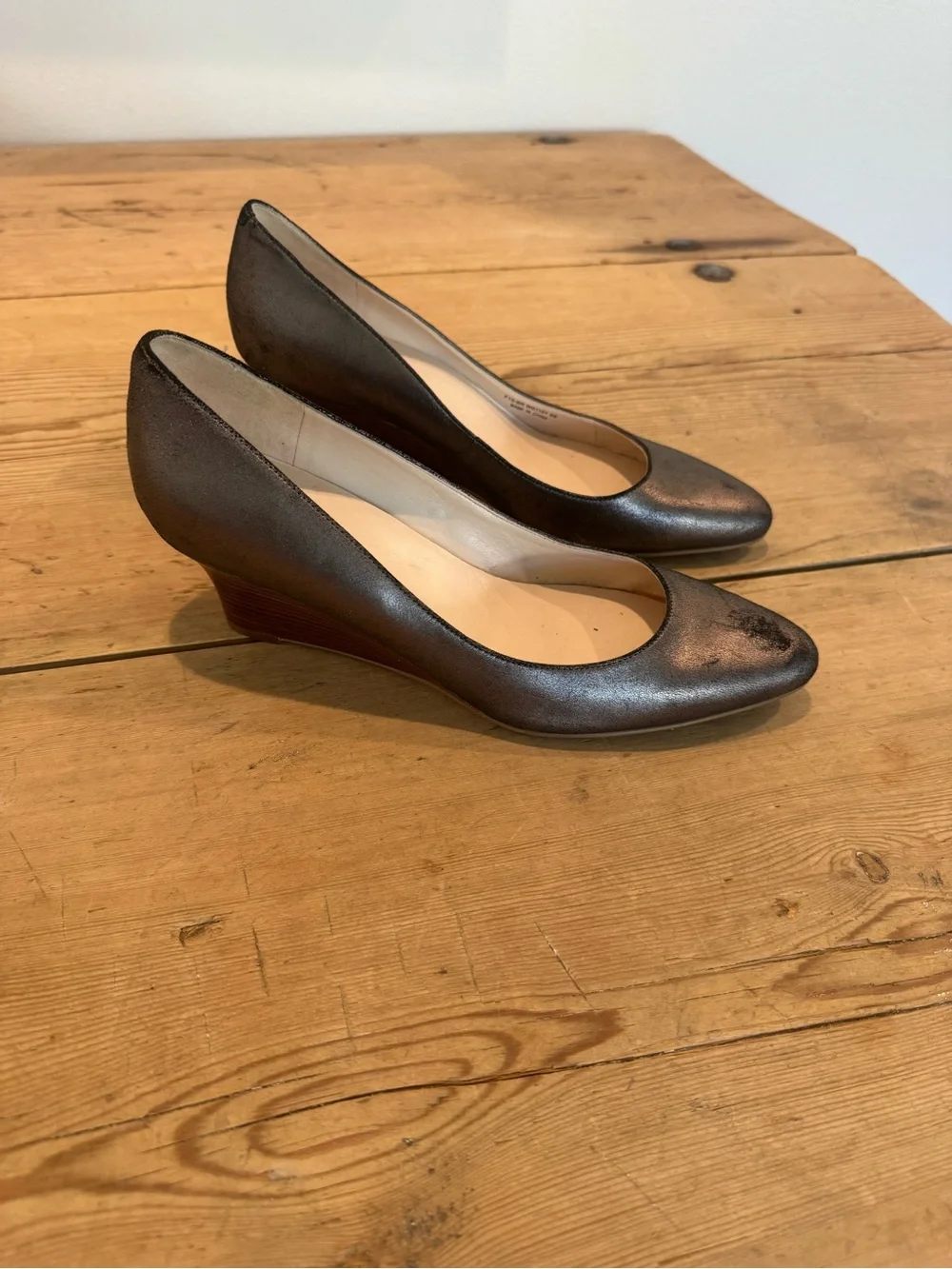 Cole Haan Catalina wedge size 8 Gunmetal pewter silver